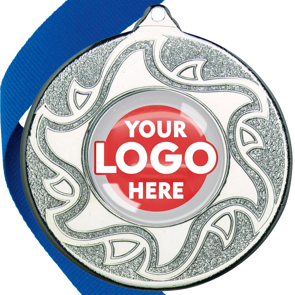 The Glossy Domed 50mm Sunshine Design Medals on Ribbons MINIMUM ORDER 100