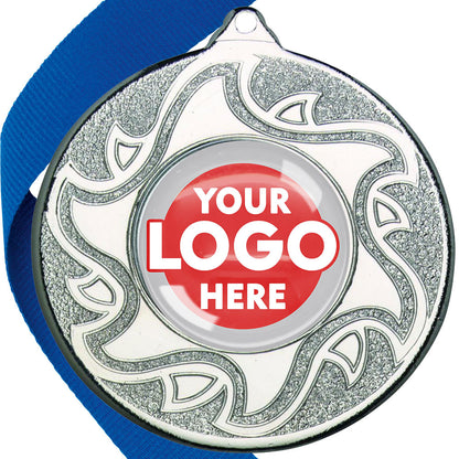 The Glossy Domed 50mm Sunshine Design Medals on Ribbons MINIMUM ORDER 100