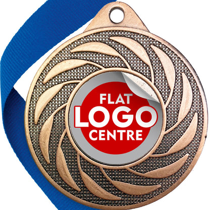 Spinner Design Medal flat centre - MINIMUM ORDER 100