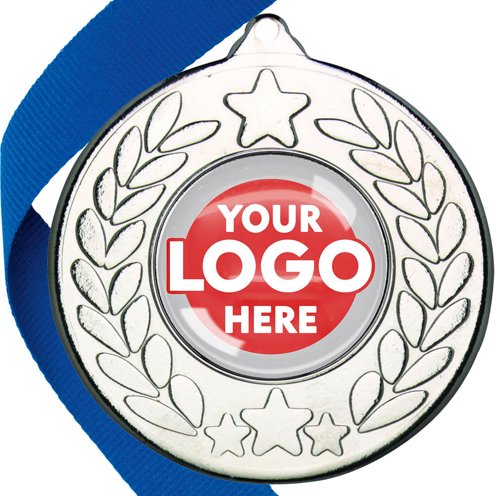 The Glossy 50mm Classic Star Medal on a Ribbon MINIMUM ORDER 100