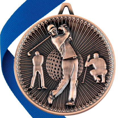 Golf Antique Style 60mm Medal