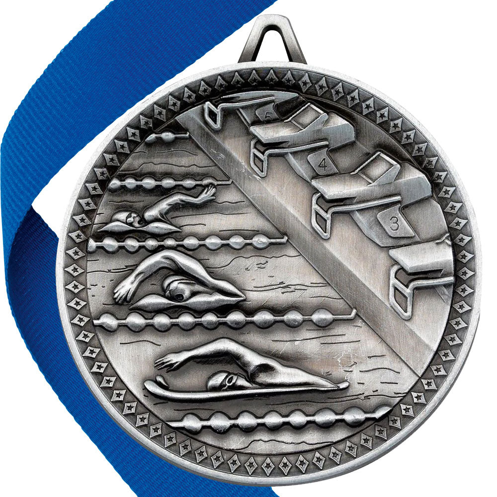 Swimming Antique 60mm Medal