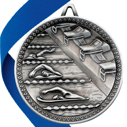 Swimming Antique 60mm Medal