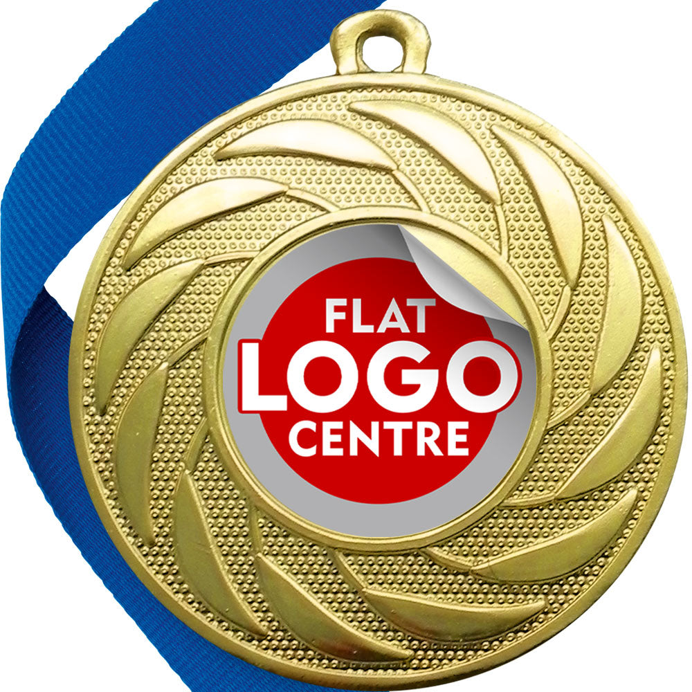 Spinner Design Medal flat centre - MINIMUM ORDER 100