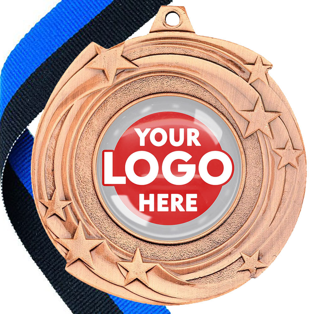 The Glossy Gel 50mm Orbital Medal on a Ribbon