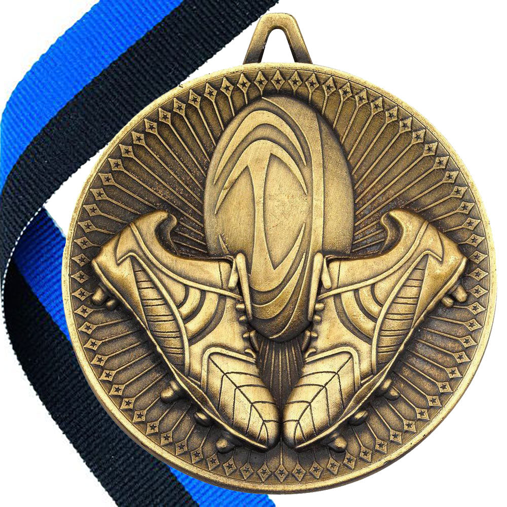 Rugby Antique Style 60mm Medal BW Trophies