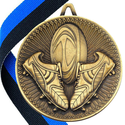 Rugby Antique Style 60mm Medal BW Trophies