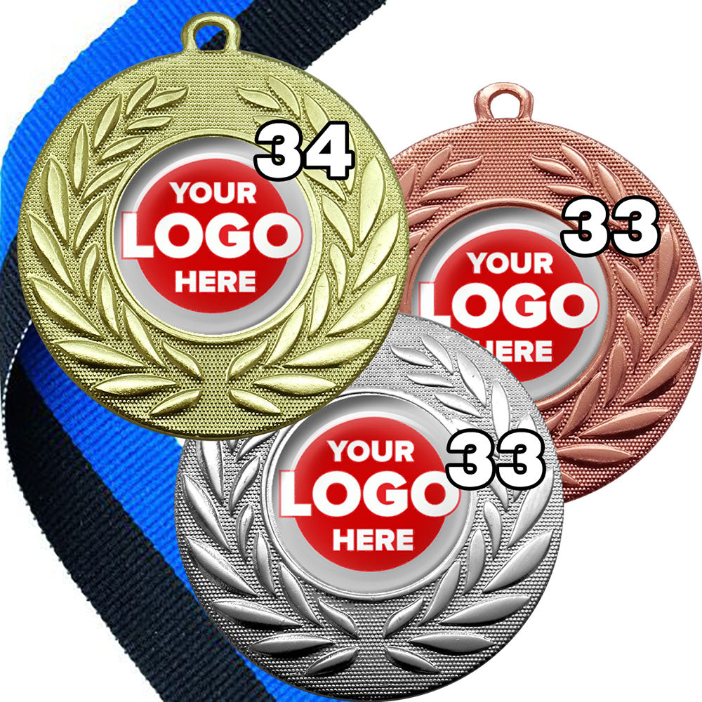 Classic Wreath Medals Domed - MINIMUM ORDER 100