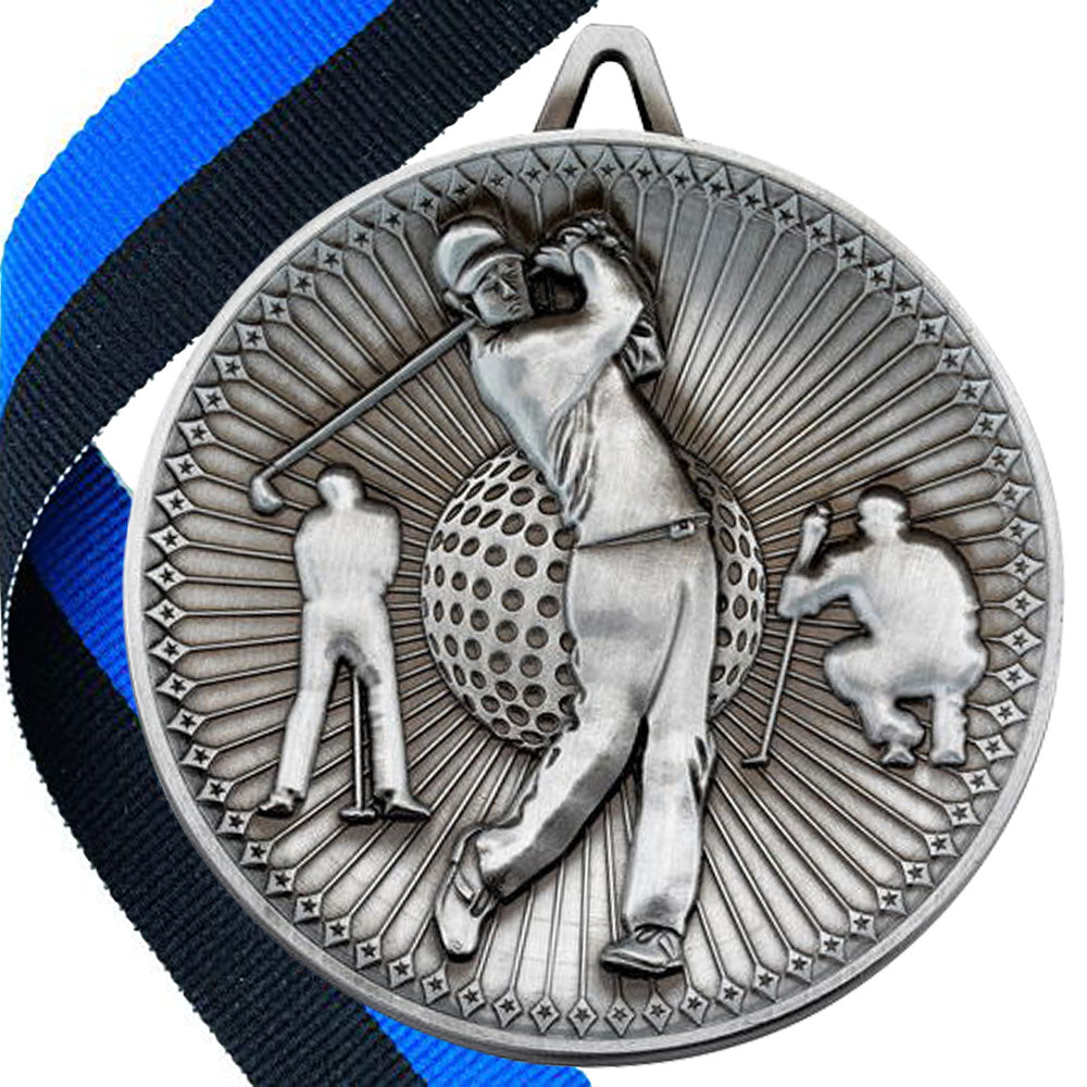 Golf Antique Style 60mm Medal