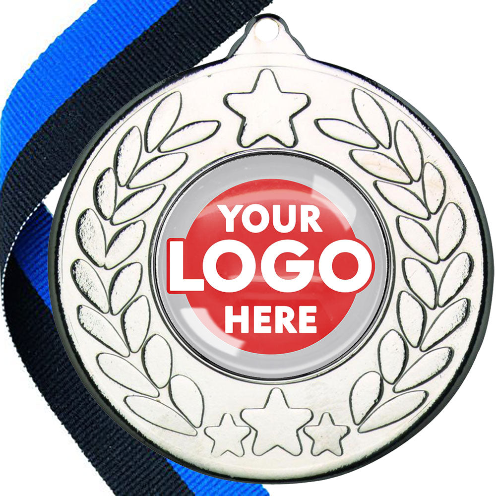 The Glossy 50mm Classic Star Medal on a Ribbon MINIMUM ORDER 100