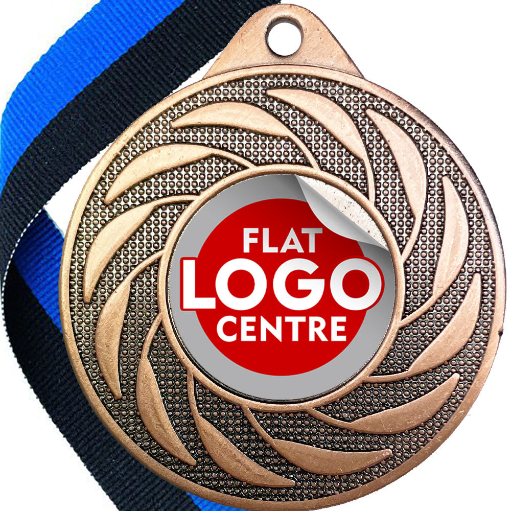 Spinner Design Medal flat centre - MINIMUM ORDER 100