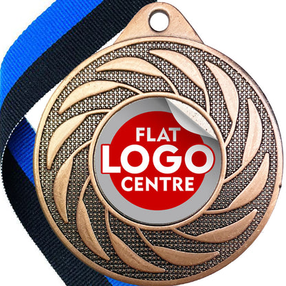 Spinner Design Medal flat centre - MINIMUM ORDER 100