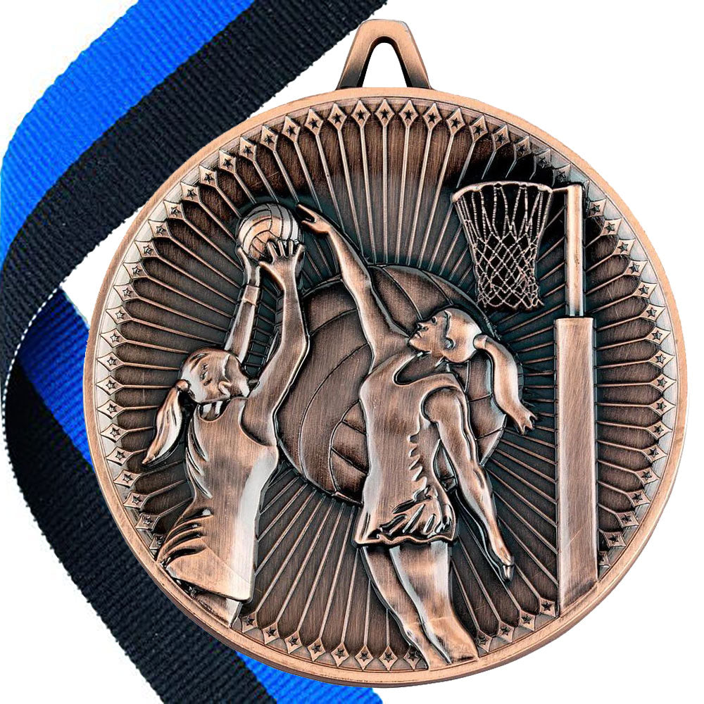 Netball Antique 60mm Medal