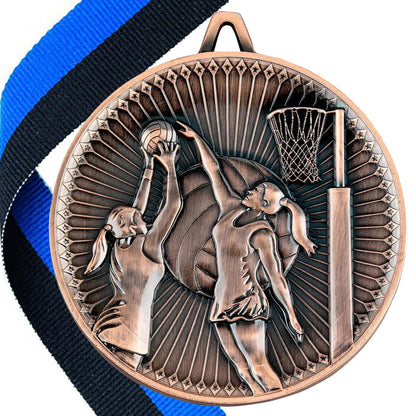 Netball Antique 60mm Medal