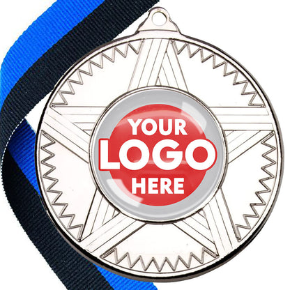 50mm Striped Star Design Medals on Ribbons