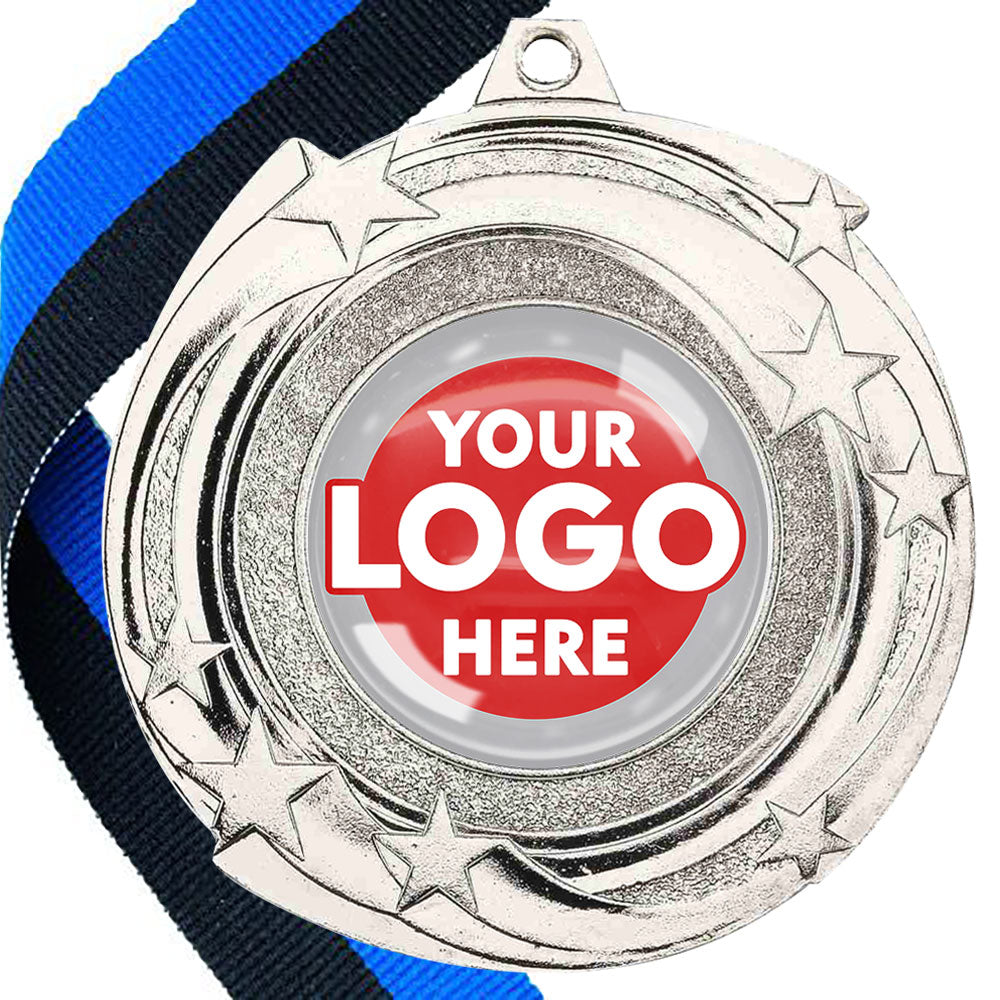 The Glossy Gel 50mm Orbital Medal on a Ribbon