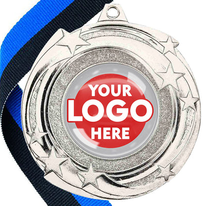 The Glossy Gel 50mm Orbital Medal on a Ribbon