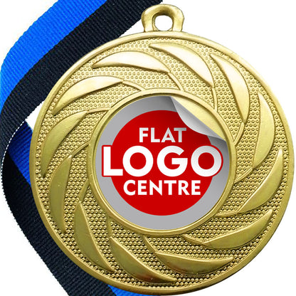 Spinner Design Medal flat centre - MINIMUM ORDER 100