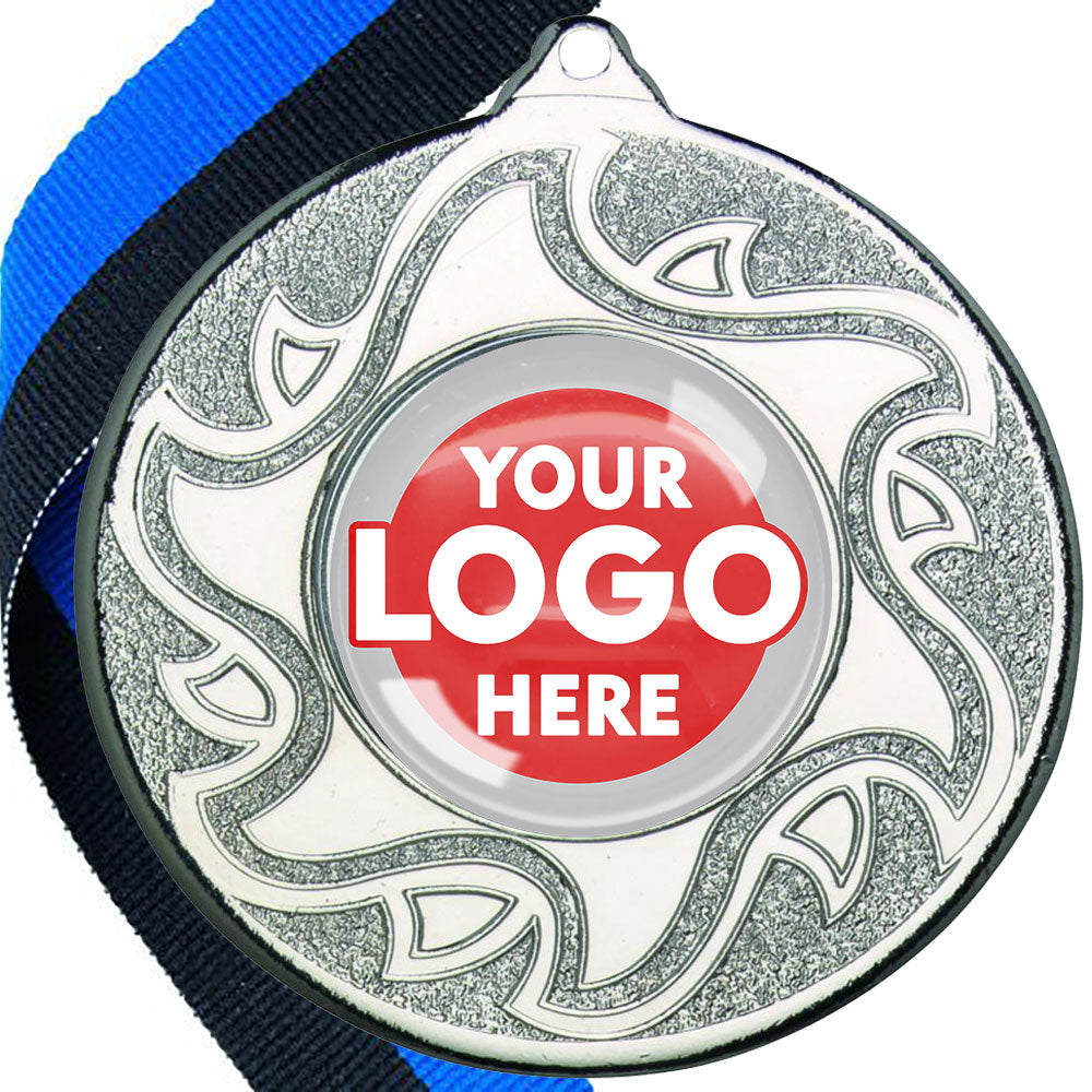 The Glossy Domed 50mm Sunshine Design Medals on Ribbons MINIMUM ORDER 100