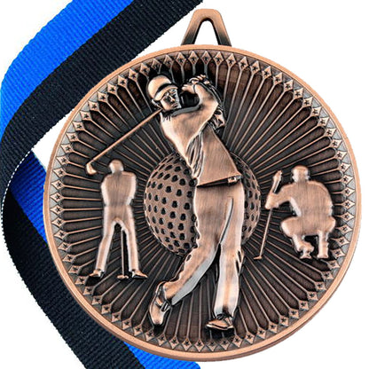 Golf Antique Style 60mm Medal