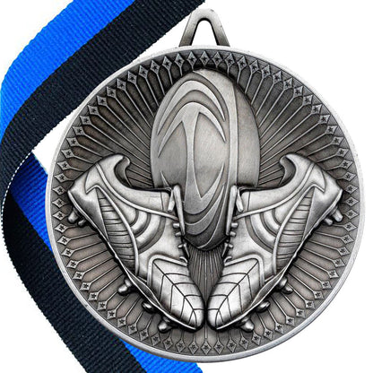 Rugby Antique Style 60mm Medal BW Trophies