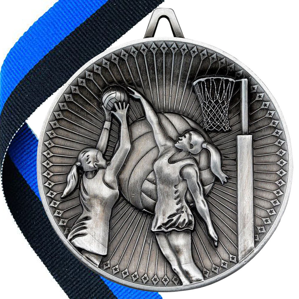 Netball Antique 60mm Medal