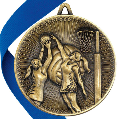 Netball Antique 60mm Medal