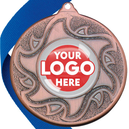 The Glossy Domed 50mm Sunshine Design Medals on Ribbons MINIMUM ORDER 100