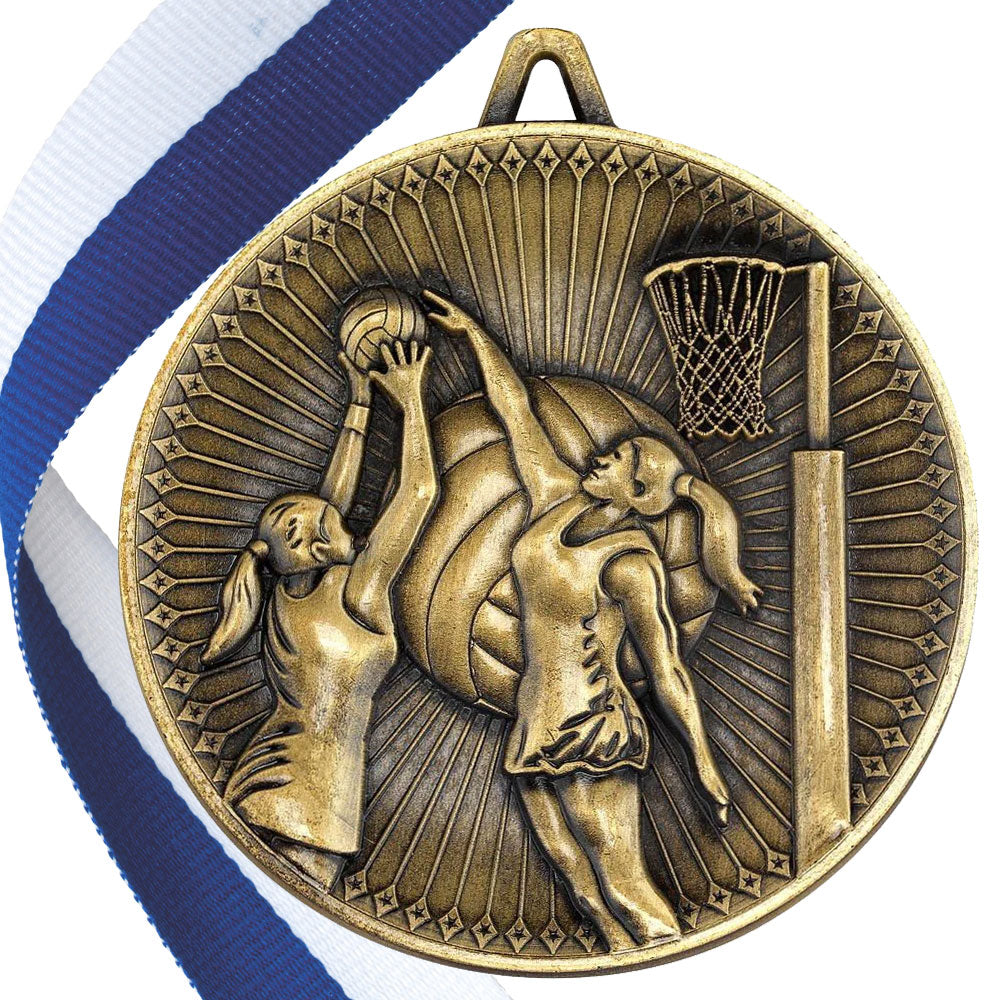 Netball Antique 60mm Medal