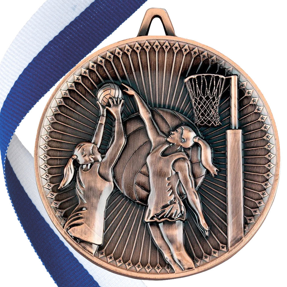 Netball Antique 60mm Medal
