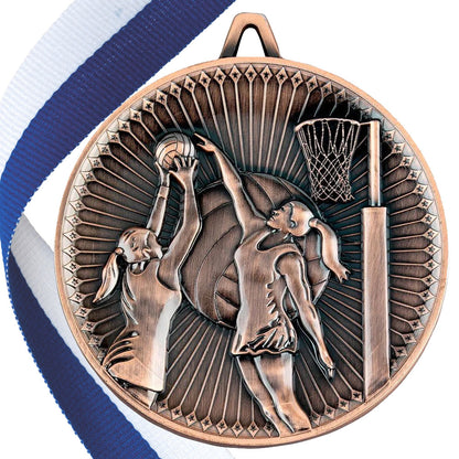 Netball Antique 60mm Medal