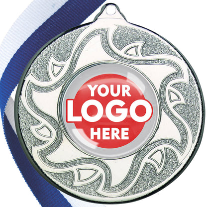 The Glossy Domed 50mm Sunshine Design Medals on Ribbons MINIMUM ORDER 100