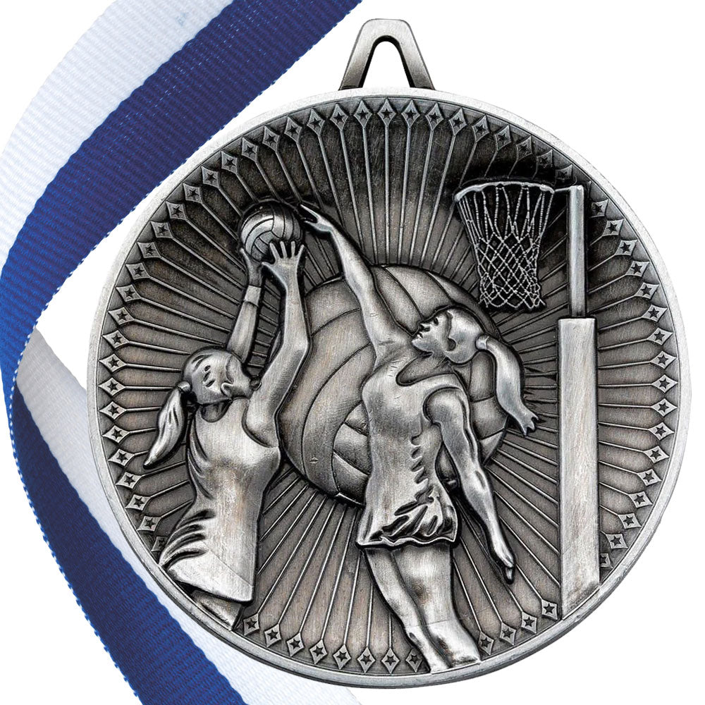 Netball Antique 60mm Medal