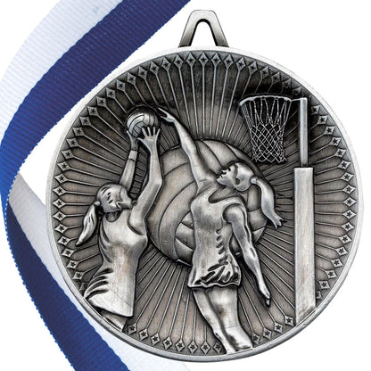 Netball Antique 60mm Medal