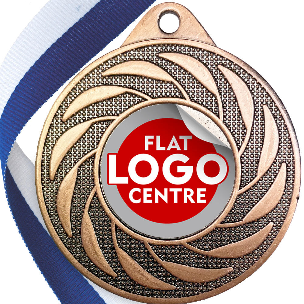Spinner Design Medal flat centre - MINIMUM ORDER 100