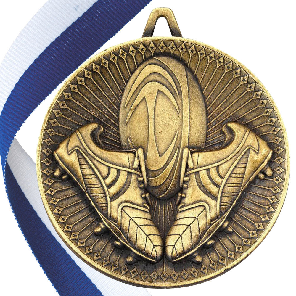 Rugby Antique Style 60mm Medal BW Trophies