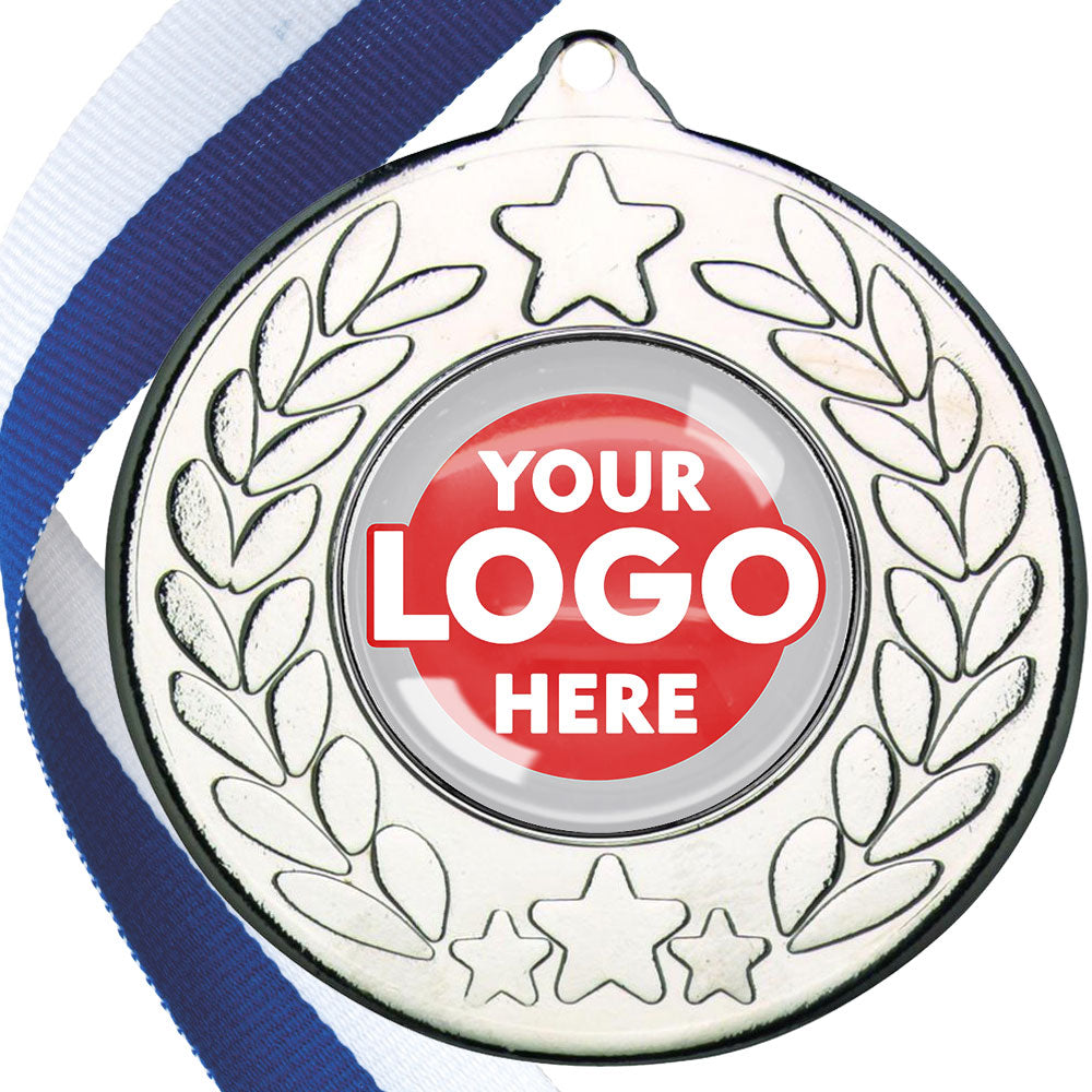 The Glossy 50mm Classic Star Medal on a Ribbon MINIMUM ORDER 100