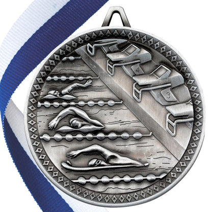 Swimming Antique 60mm Medal