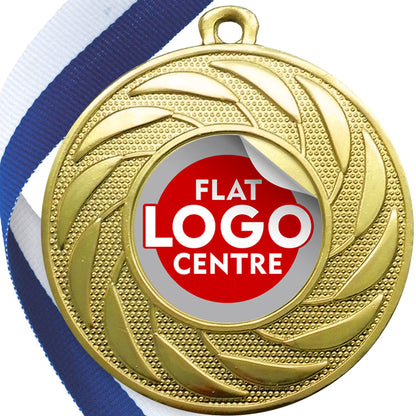 Spinner Design Medal flat centre - MINIMUM ORDER 100