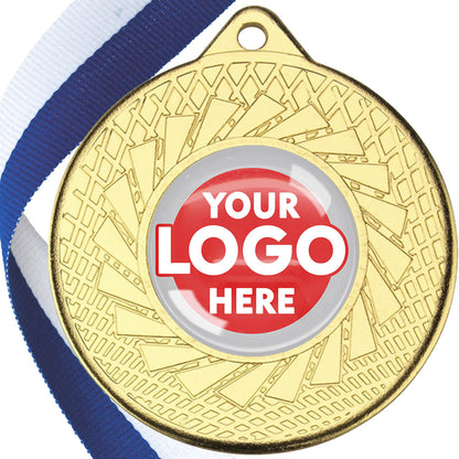 50mm Blade Design Wreath Medals on Ribbons