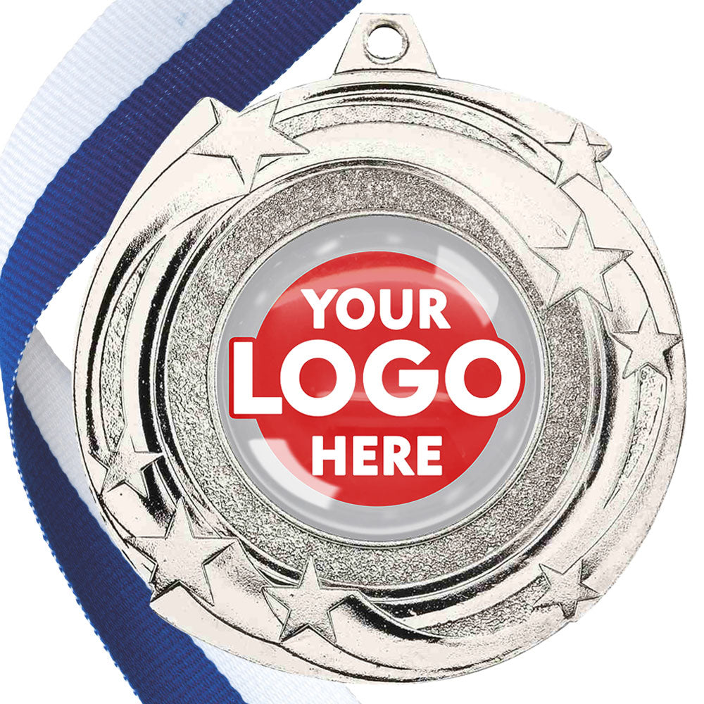 The Glossy Gel 50mm Orbital Medal on a Ribbon