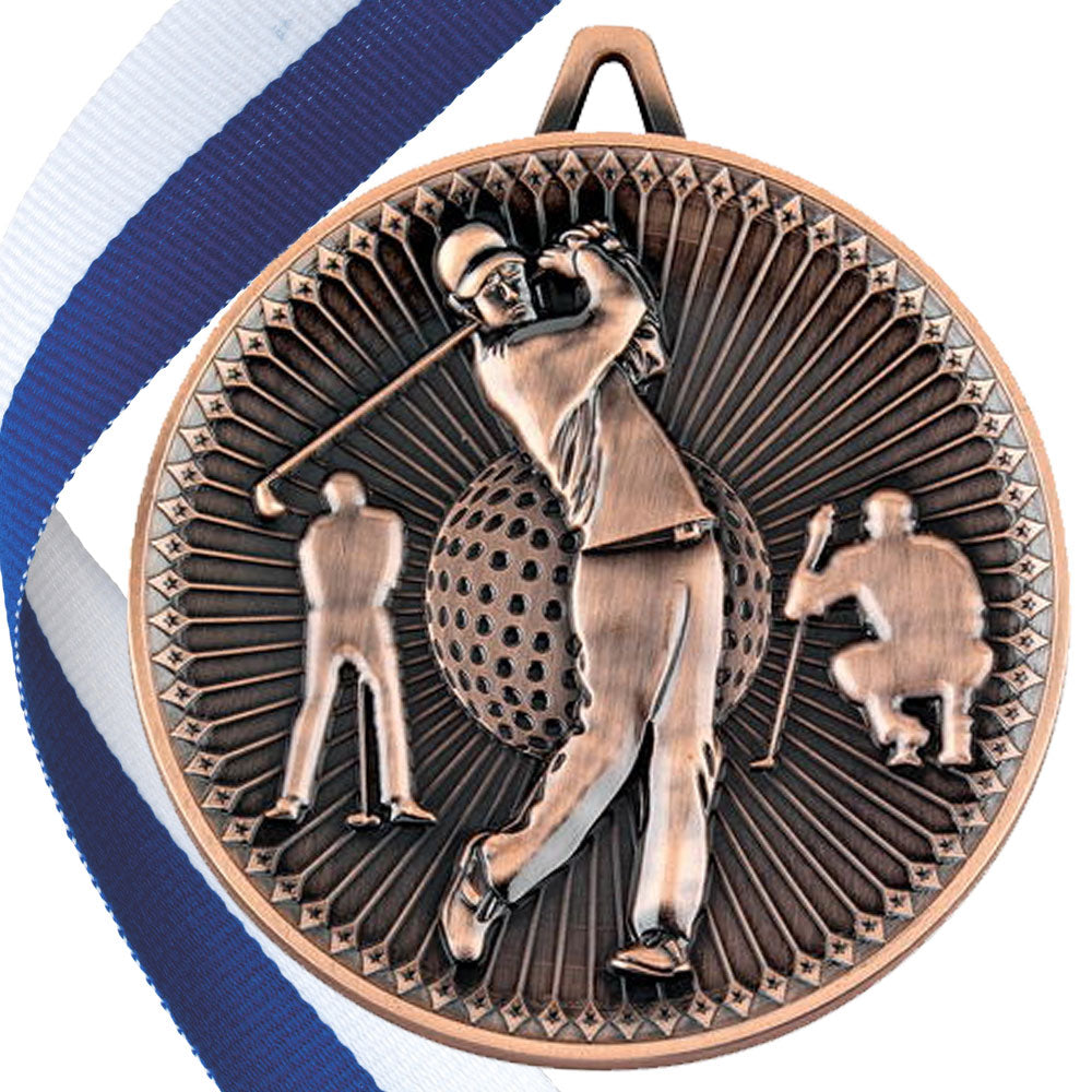 Golf Antique Style 60mm Medal