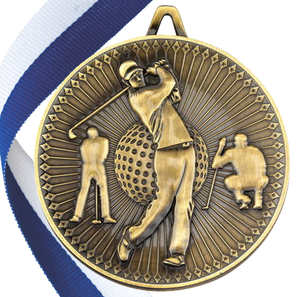 Golf Antique Style 60mm Medal