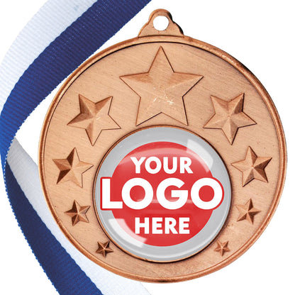 50mm Multi Star Medal on a Ribbon