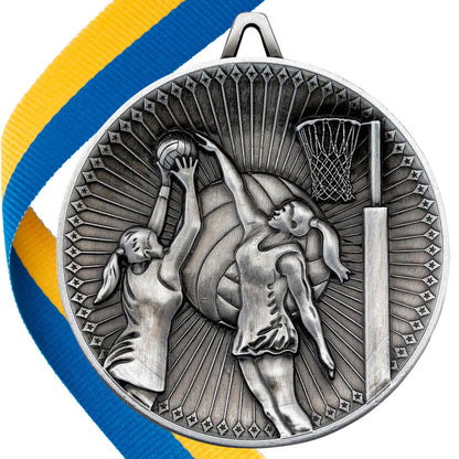 Netball Antique 60mm Medal