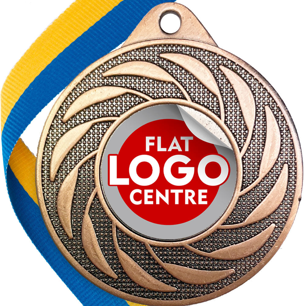 Spinner Design Medal flat centre - MINIMUM ORDER 100