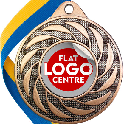 Spinner Design Medal flat centre - MINIMUM ORDER 100