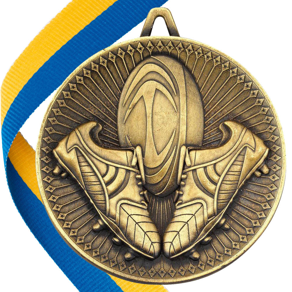 Rugby Antique Style 60mm Medal BW Trophies