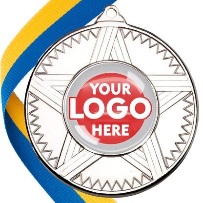 50mm Striped Star Design Medals on Ribbons