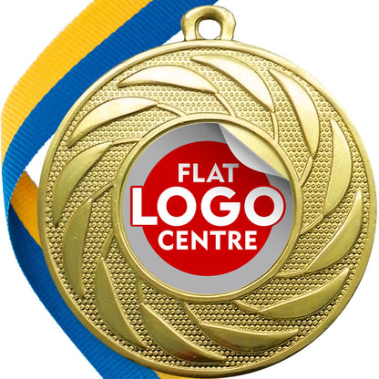 Spinner Design Medal flat centre - MINIMUM ORDER 100